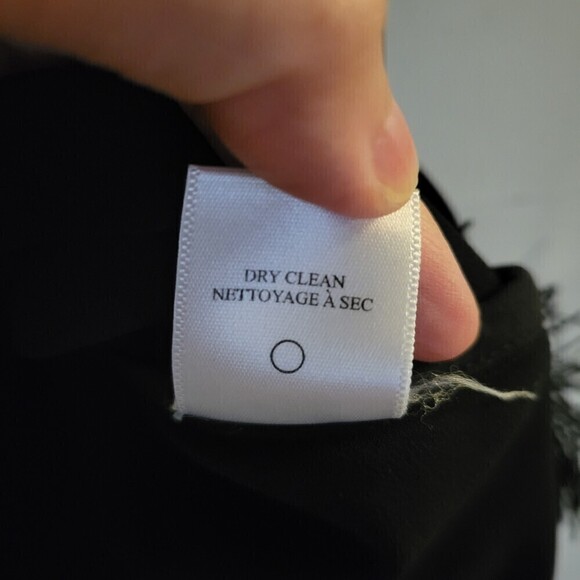 A.L.C. Black Lottman Fringe Shift Asymmetric Sleeveless Mini Cocktail Dress Sz 8 - Picture 11 of 12